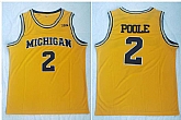 Michigan Wolverines 2 Jordan Poole Yellow College Football Jersey,baseball caps,new era cap wholesale,wholesale hats